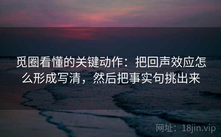 觅圈看懂的关键动作：把回声效应怎么形成写清，然后把事实句挑出来